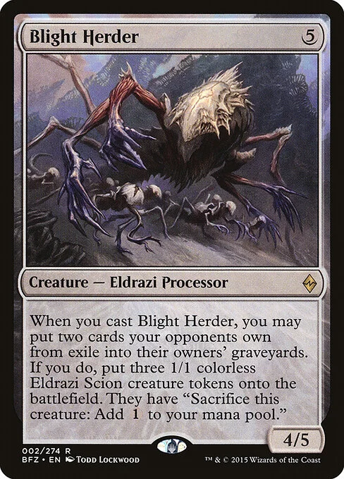 Blight Herder, carta Magic di tipo Creature — Eldrazi Processor illustrata da Todd Lockwood