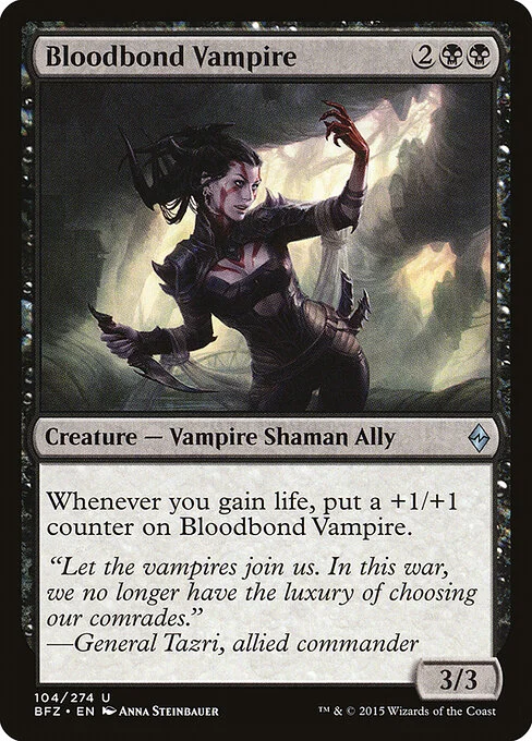 Bloodbond Vampire, carta Magic di tipo Creature — Vampire Shaman Ally illustrata da Anna Steinbauer