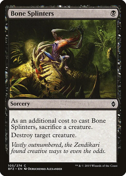 Bone Splinters, carta Magic di tipo Sorcery illustrata da Deruchenko Alexander