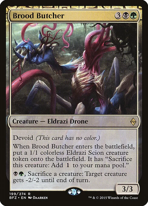 Brood Butcher, carta Magic di tipo Creature — Eldrazi Drone illustrata da Daarken