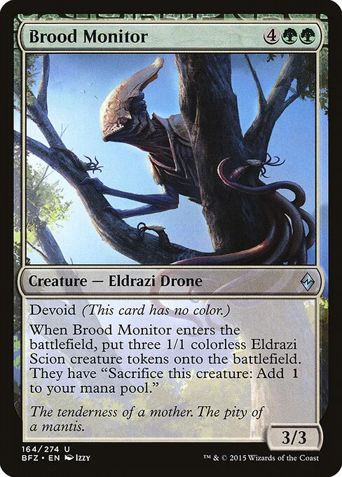 Brood Monitor, carta Magic di tipo Creature — Eldrazi Drone illustrata da Izzy