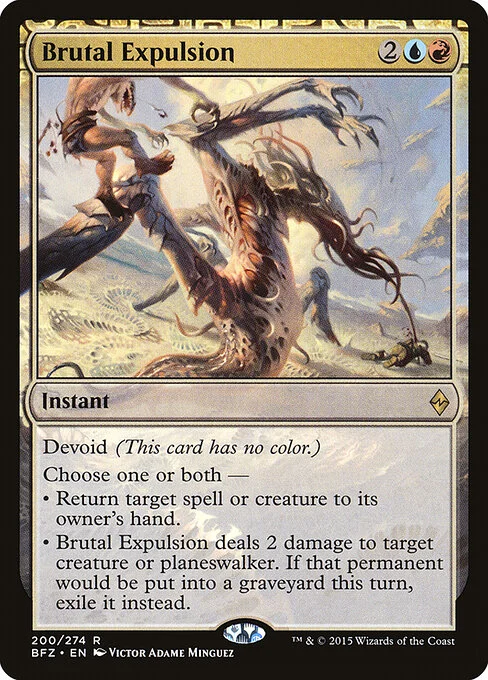 Brutal Expulsion, carta Magic di tipo Instant illustrata da Victor Adame Minguez