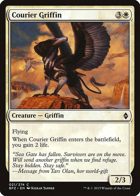 Courier Griffin, carta Magic di tipo Creature — Griffin illustrata da Kieran Yanner