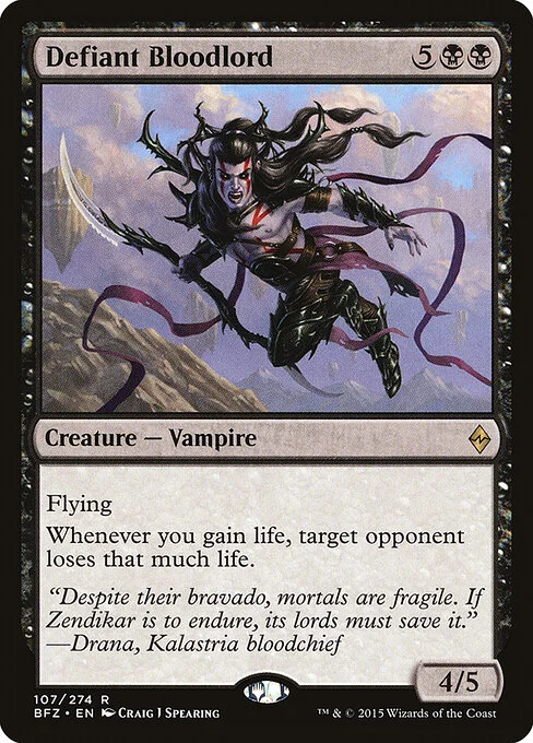 Defiant Bloodlord, carta Magic di tipo Creature — Vampire illustrata da Craig J Spearing