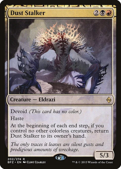 Dust Stalker, carta Magic di tipo Creature — Eldrazi illustrata da Clint Cearley
