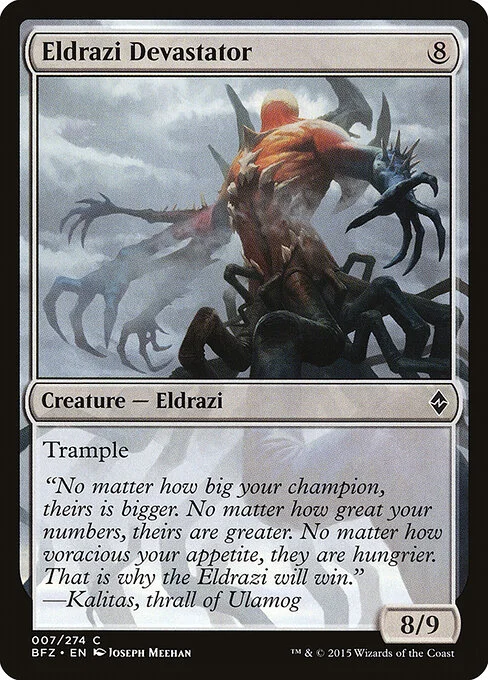 Eldrazi Devastator, carta Magic di tipo Creature — Eldrazi illustrata da Joseph Meehan
