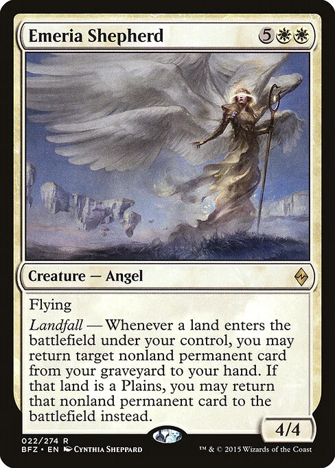 Emeria Shepherd, carta Magic di tipo Creature — Angel illustrata da Cynthia Sheppard