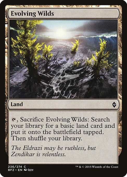 Evolving Wilds, carta Magic di tipo Land illustrata da Izzy
