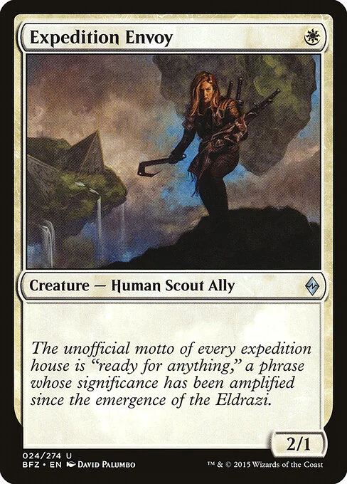 Expedition Envoy, carta Magic di tipo Creature — Human Scout Ally illustrata da David Palumbo