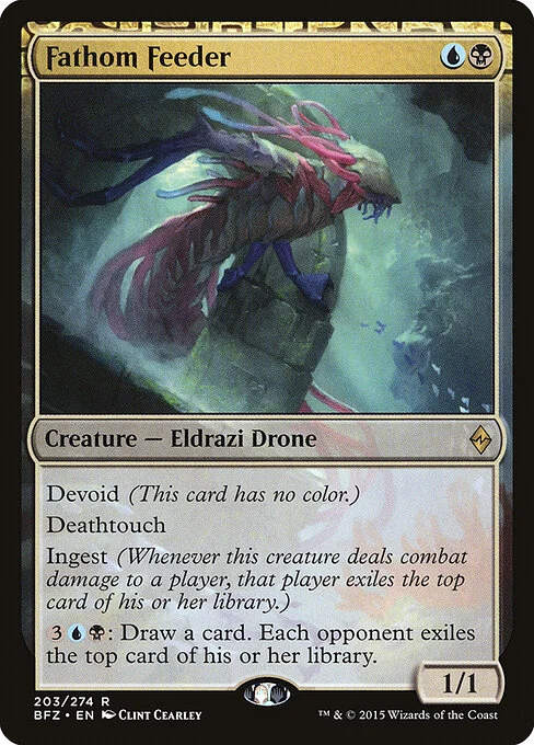 Fathom Feeder, carta Magic di tipo Creature — Eldrazi Drone illustrata da Clint Cearley