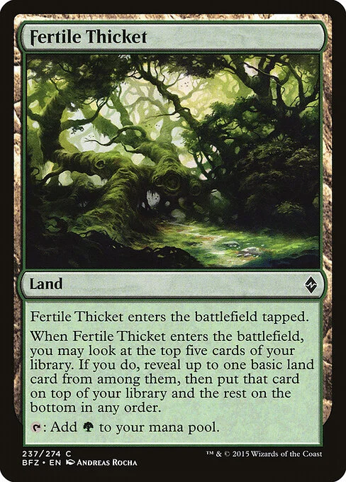 Fertile Thicket, carta Magic di tipo Land illustrata da Andreas Rocha