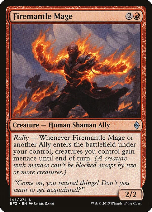 Firemantle Mage, carta Magic di tipo Creature — Human Shaman Ally illustrata da Chris Rahn
