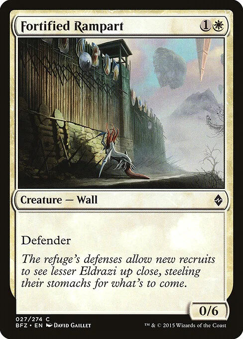 Fortified Rampart, carta Magic di tipo Creature — Wall illustrata da David Gaillet