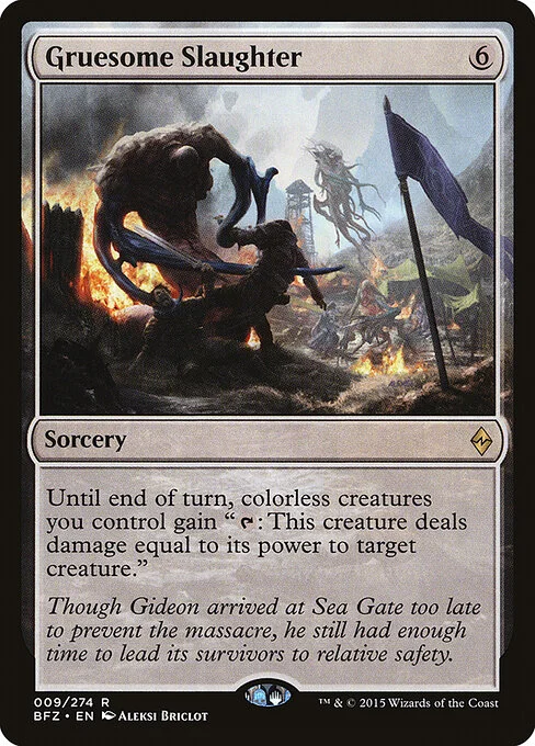 Gruesome Slaughter, carta Magic di tipo Sorcery illustrata da Aleksi Briclot