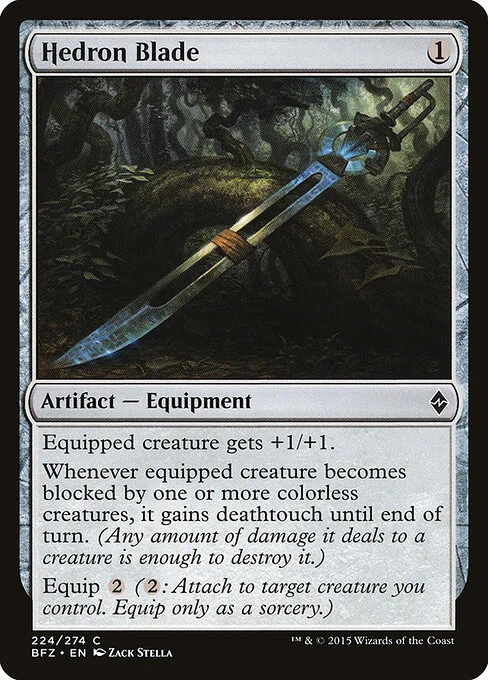 Hedron Blade, carta Magic di tipo Artifact — Equipment illustrata da Zack Stella