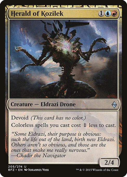 Herald of Kozilek, carta Magic di tipo Creature — Eldrazi Drone illustrata da Johannes Voss