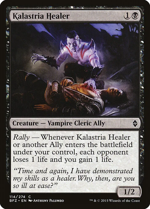 Kalastria Healer, carta Magic di tipo Creature — Vampire Cleric Ally illustrata da Anthony Palumbo