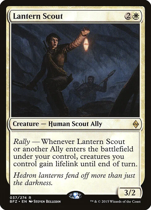 Lantern Scout, carta Magic di tipo Creature — Human Scout Ally illustrata da Steven Belledin