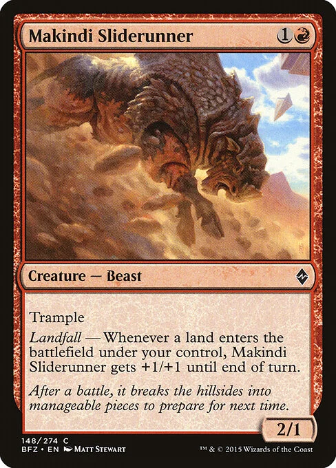 Makindi Sliderunner, carta Magic di tipo Creature — Beast illustrata da Matt Stewart