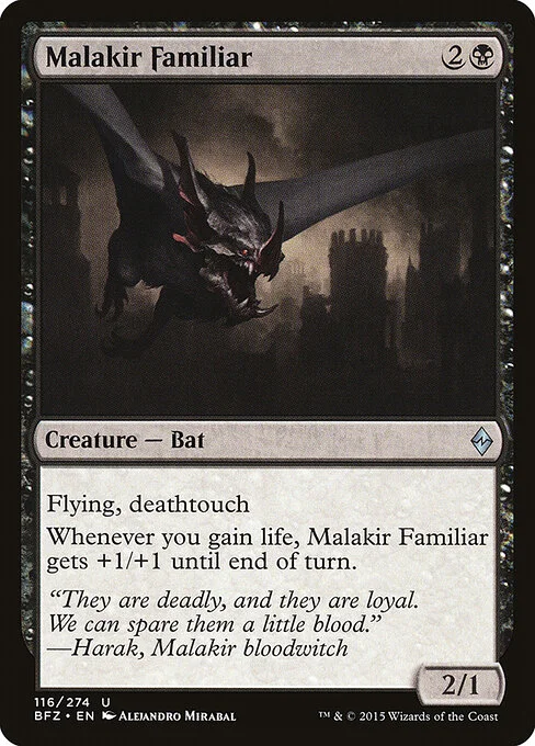 Malakir Familiar, carta Magic di tipo Creature — Bat illustrata da Alejandro Mirabal