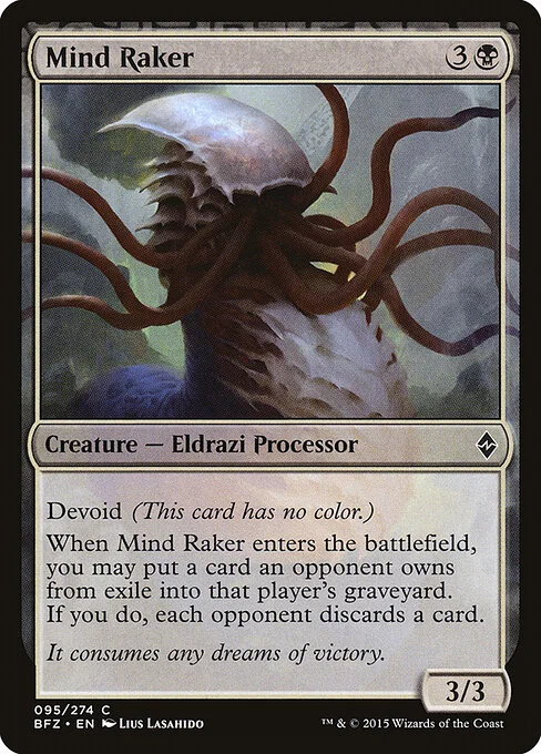 Mind Raker, carta Magic di tipo Creature — Eldrazi Processor illustrata da Lius Lasahido