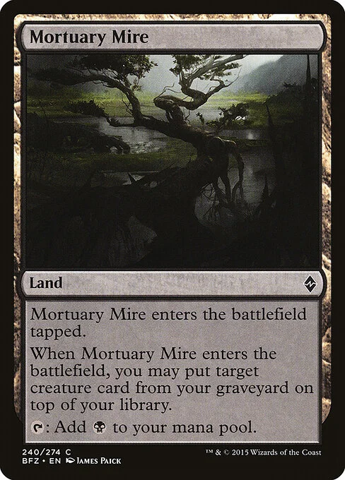 Mortuary Mire, carta Magic di tipo Land illustrata da James Paick