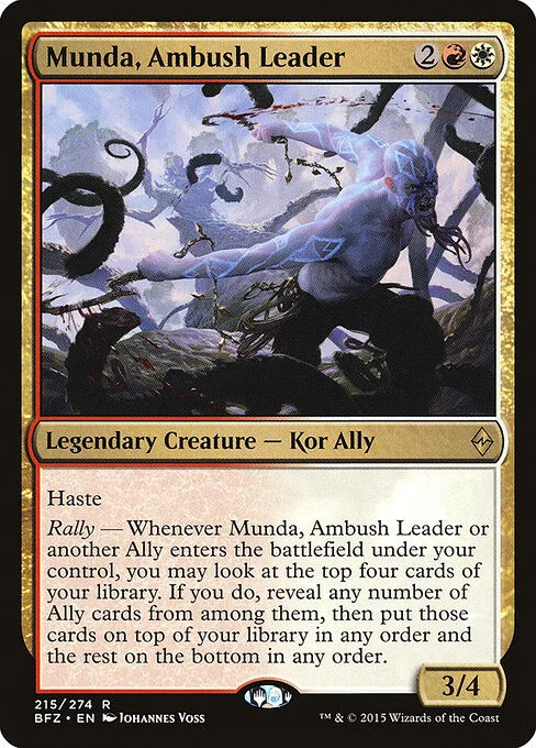 Munda, Ambush Leader, carta Magic di tipo Legendary Creature — Kor Ally illustrata da Johannes Voss