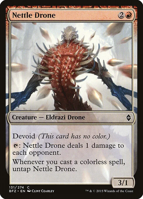 Nettle Drone, carta Magic di tipo Creature — Eldrazi Drone illustrata da Clint Cearley