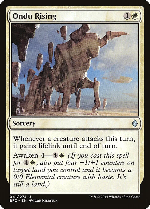 Ondu Rising, carta Magic di tipo Sorcery illustrata da Igor Kieryluk
