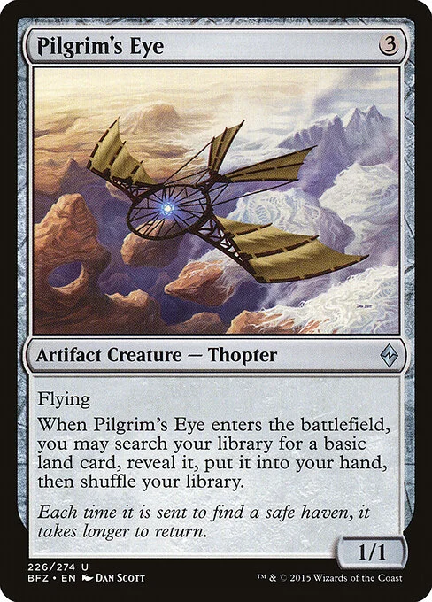 Pilgrim's Eye, carta Magic di tipo Artifact Creature — Thopter illustrata da Dan Murayama Scott