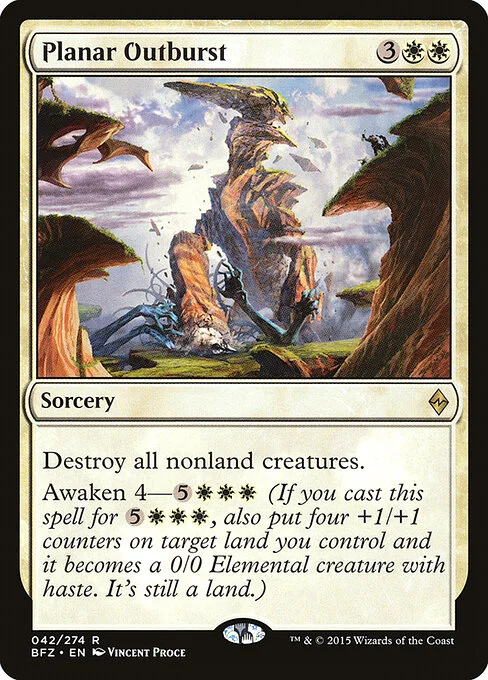 Planar Outburst, carta Magic di tipo Sorcery illustrata da Vincent Proce