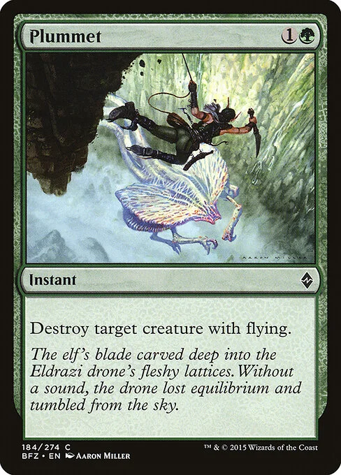 Plummet, carta Magic di tipo Instant illustrata da Aaron Miller