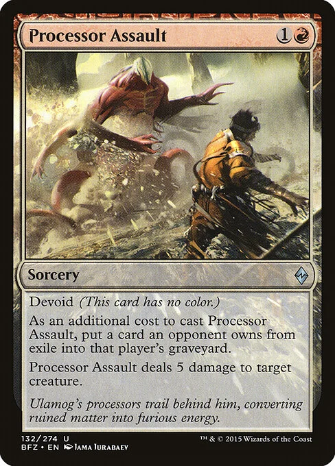 Processor Assault, carta Magic di tipo Sorcery illustrata da Jama Jurabaev