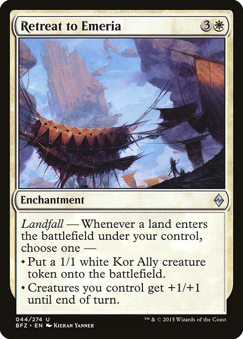 Retreat to Emeria, carta Magic di tipo Enchantment illustrata da Kieran Yanner
