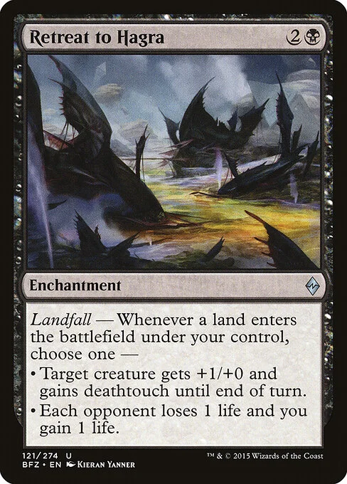 Retreat to Hagra, carta Magic di tipo Enchantment illustrata da Kieran Yanner