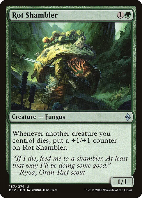 Rot Shambler, carta Magic di tipo Creature — Fungus illustrata da Yeong-Hao Han