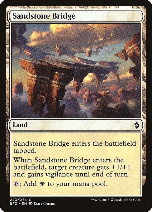 Sandstone Bridge, carta Magic di tipo Land illustrata da Cliff Childs