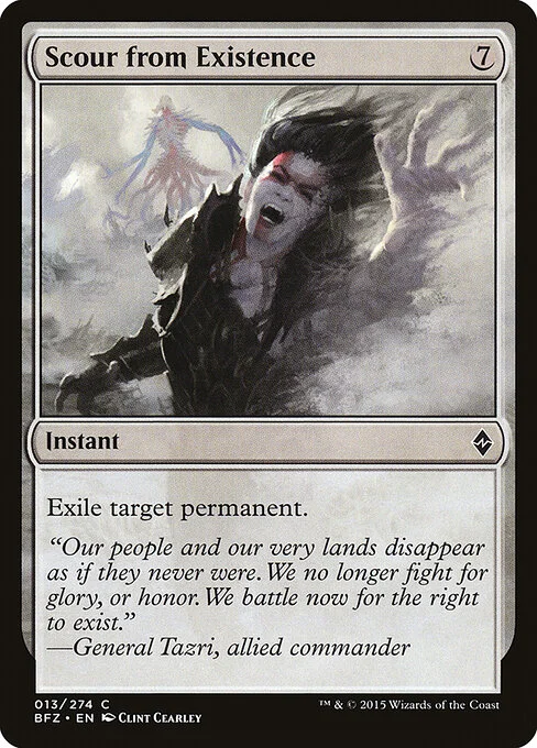Scour from Existence, carta Magic di tipo Instant illustrata da Clint Cearley