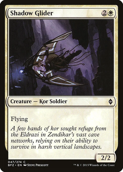 Shadow Glider, carta Magic di tipo Creature — Kor Soldier illustrata da Steve Prescott