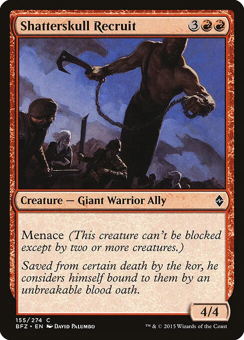 Shatterskull Recruit, carta Magic di tipo Creature — Giant Warrior Ally illustrata da David Palumbo