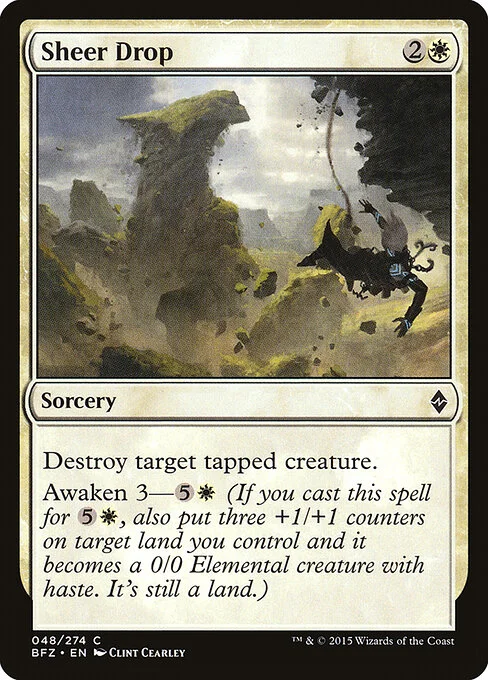 Sheer Drop, carta Magic di tipo Sorcery illustrata da Clint Cearley