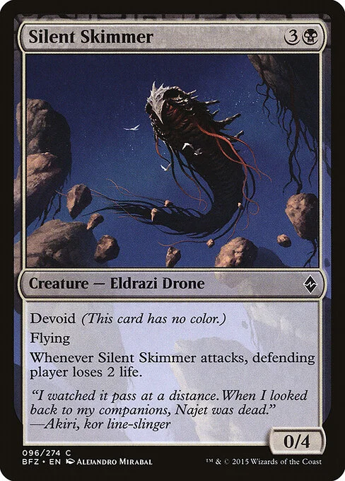 Silent Skimmer, carta Magic di tipo Creature — Eldrazi Drone illustrata da Alejandro Mirabal