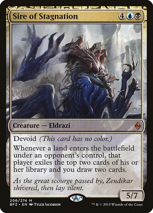 Sire of Stagnation, carta Magic di tipo Creature — Eldrazi illustrata da Tyler Jacobson
