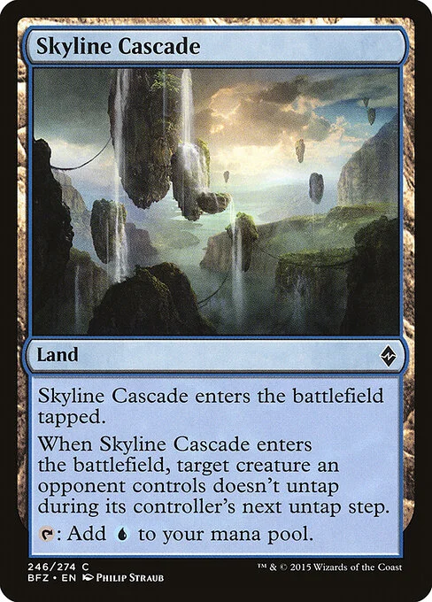 Skyline Cascade, carta Magic di tipo Land illustrata da Philip Straub