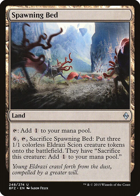 Spawning Bed, carta Magic di tipo Land illustrata da Jason Felix