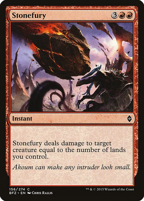 Stonefury, carta Magic di tipo Instant illustrata da Chris Rallis