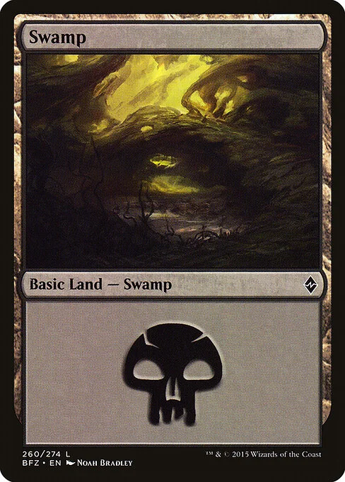 Swamp, carta Magic di tipo Basic Land — Swamp illustrata da Noah Bradley