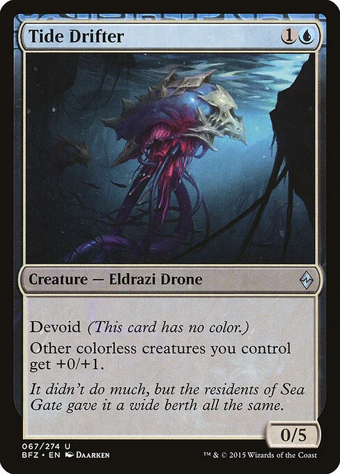 Tide Drifter, carta Magic di tipo Creature — Eldrazi Drone illustrata da Daarken
