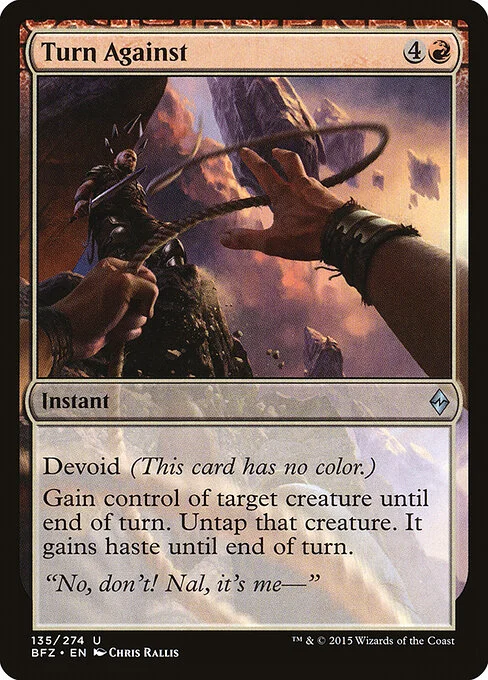 Turn Against, carta Magic di tipo Instant illustrata da Chris Rallis