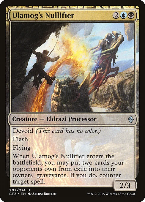 Ulamog's Nullifier, carta Magic di tipo Creature — Eldrazi Processor illustrata da Aleksi Briclot